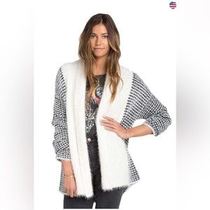 Billabong Cozy White and Black Knit Sweater